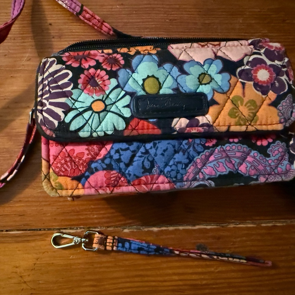 Vera Bradley Quilted Red and Pink Wristlet Clutch